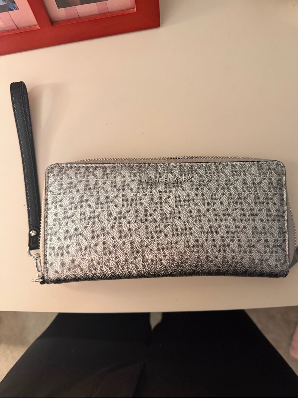 Michael Kors Silver Wristlet Wallet